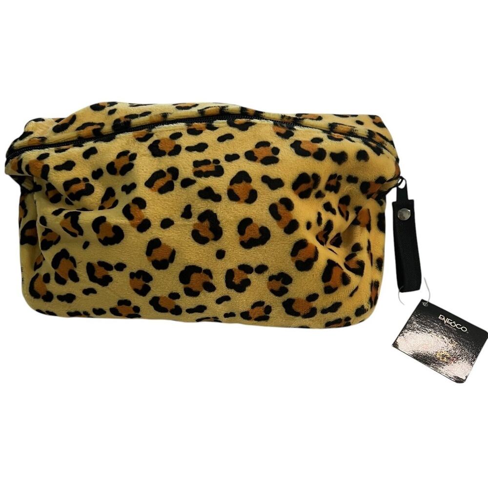 Enesco Wild Nici Leopard Print Plush Cosmetic Bag Pouch – Mini Travel Case